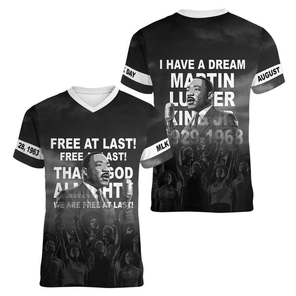 Martin Luther King MLK Women V-Neck T-Shirt I Have A Dream LT05 - Wonder Print Shop