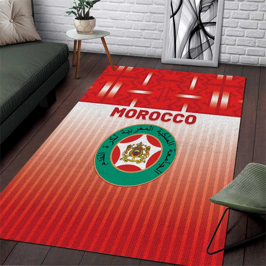 Morocco Football Area Rug 1994 Retro Red Version - Wonder Print Shop