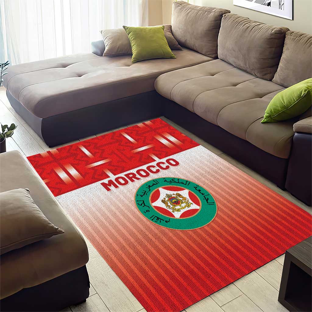 Morocco Football Area Rug 1994 Retro Red Version - Wonder Print Shop