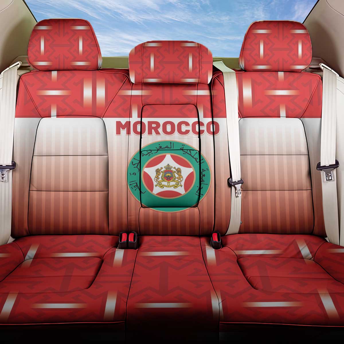Morocco Football Back Car Seat Cover 1994 Retro Red Version - Wonder Print Shop