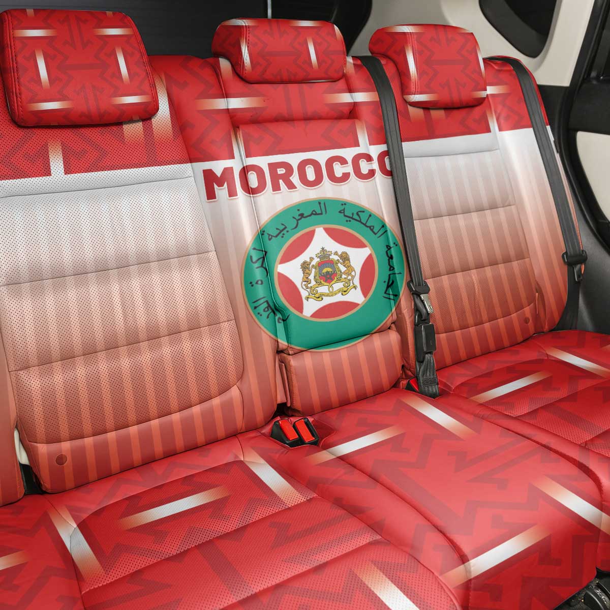 Morocco Football Back Car Seat Cover 1994 Retro Red Version - Wonder Print Shop