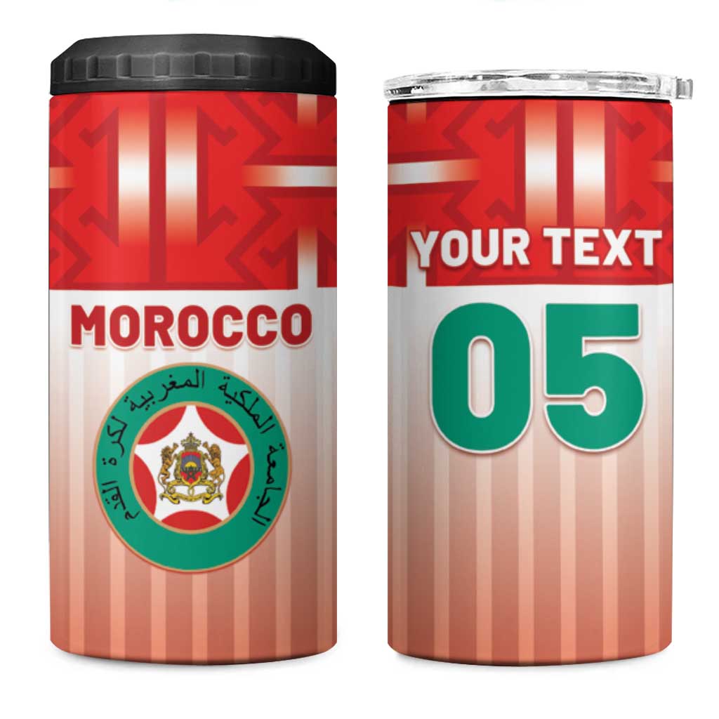Custom Morocco Football 4 in 1 Can Cooler Tumbler 1994 Retro Red Version - Wonder Print Shop
