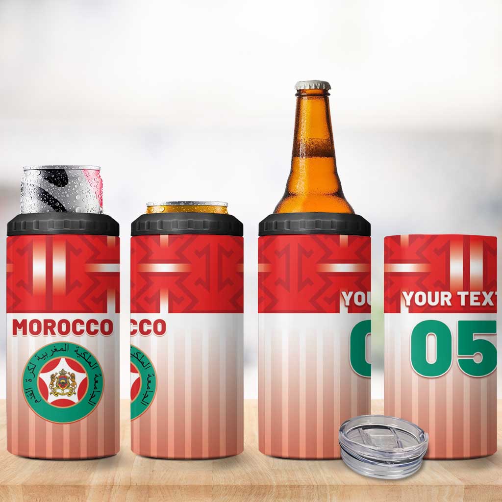 Custom Morocco Football 4 in 1 Can Cooler Tumbler 1994 Retro Red Version - Wonder Print Shop