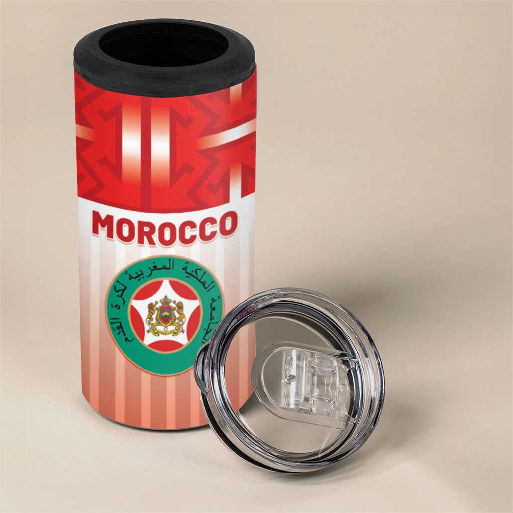 Custom Morocco Football 4 in 1 Can Cooler Tumbler 1994 Retro Red Version - Wonder Print Shop