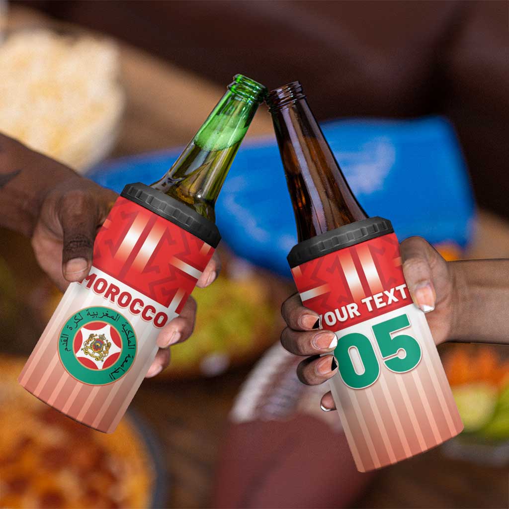 Custom Morocco Football 4 in 1 Can Cooler Tumbler 1994 Retro Red Version - Wonder Print Shop