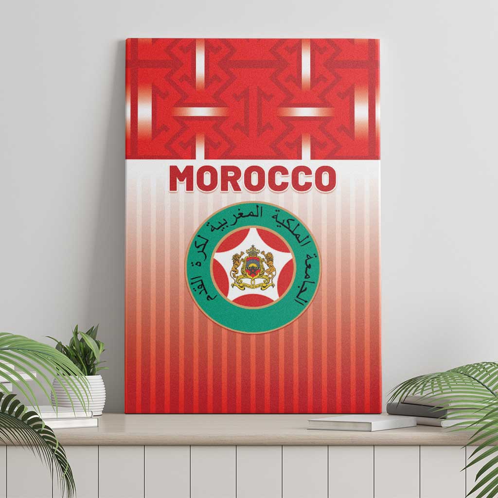 Morocco Football Canvas Wall Art 1994 Retro Red Version - Wonder Print Shop