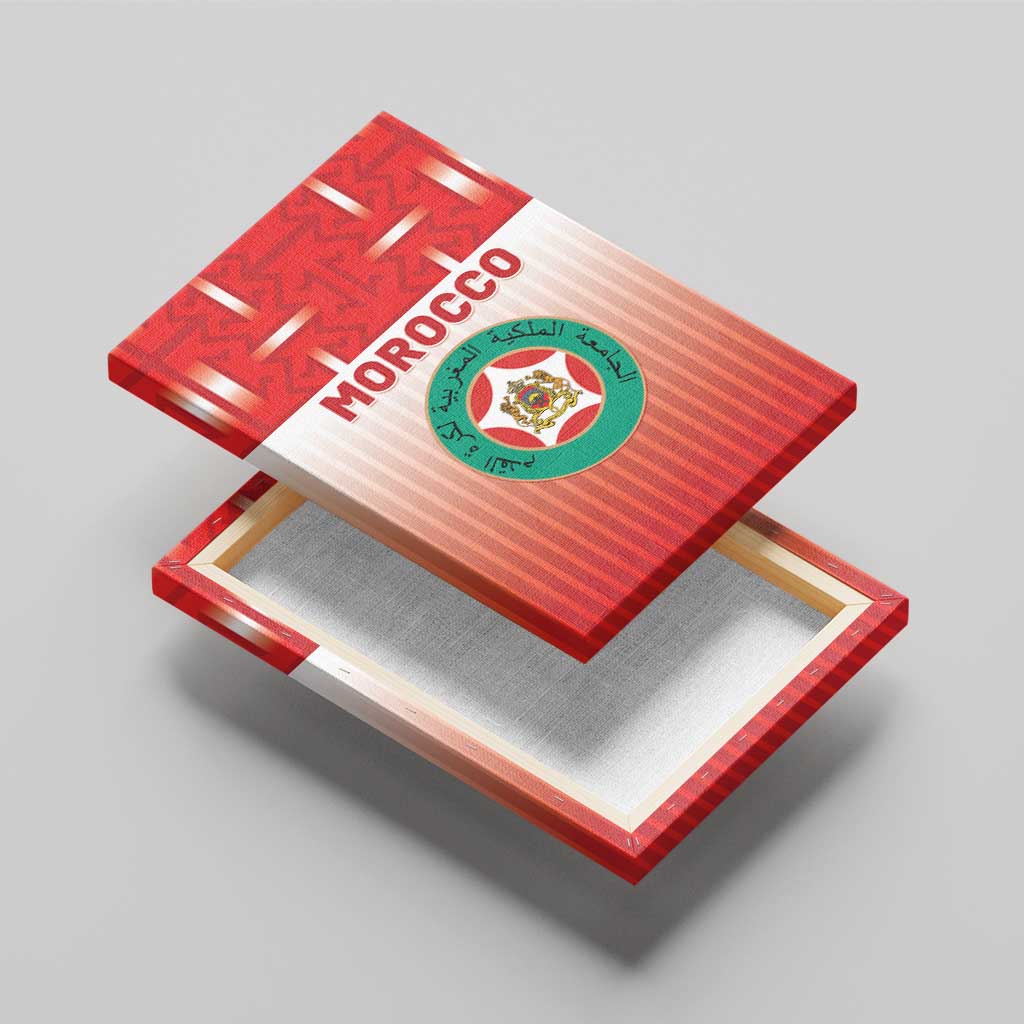 Morocco Football Canvas Wall Art 1994 Retro Red Version - Wonder Print Shop