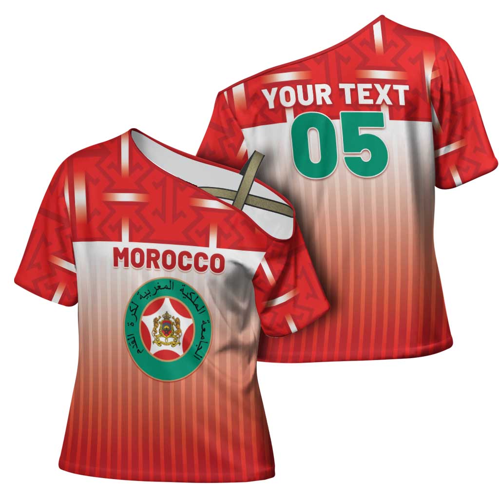 Custom Morocco Football Cross Shoulder Shirt 1994 Retro Red Version - Wonder Print Shop