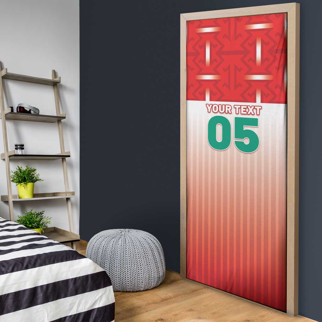 Custom Morocco Football Door Cover 1994 Retro Red Version - Wonder Print Shop