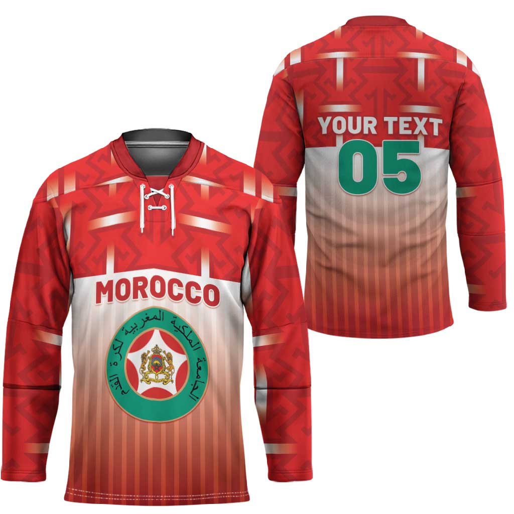 Custom Morocco Football Hockey Jersey 1994 Retro Red Version - Wonder Print Shop