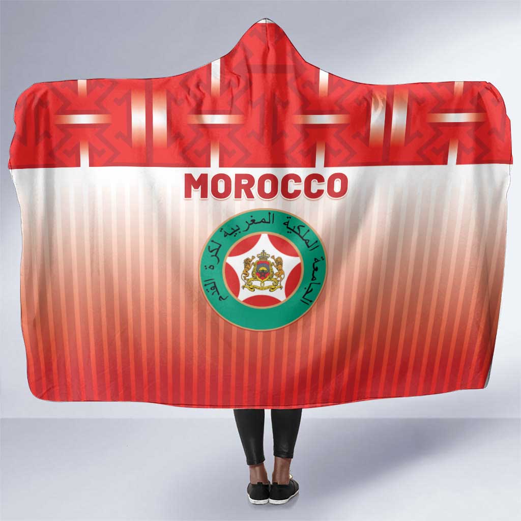 Morocco Football Hooded Blanket 1994 Retro Red Version - Wonder Print Shop