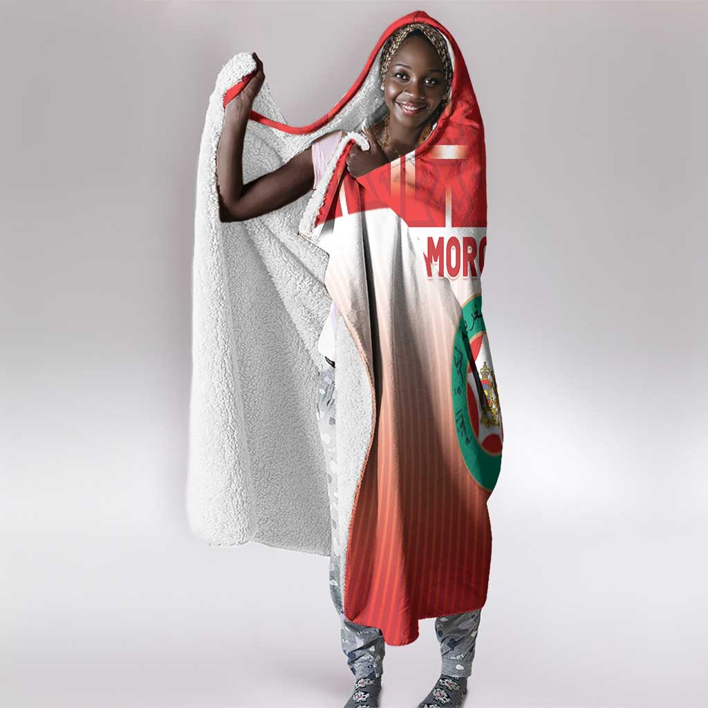 Morocco Football Hooded Blanket 1994 Retro Red Version - Wonder Print Shop