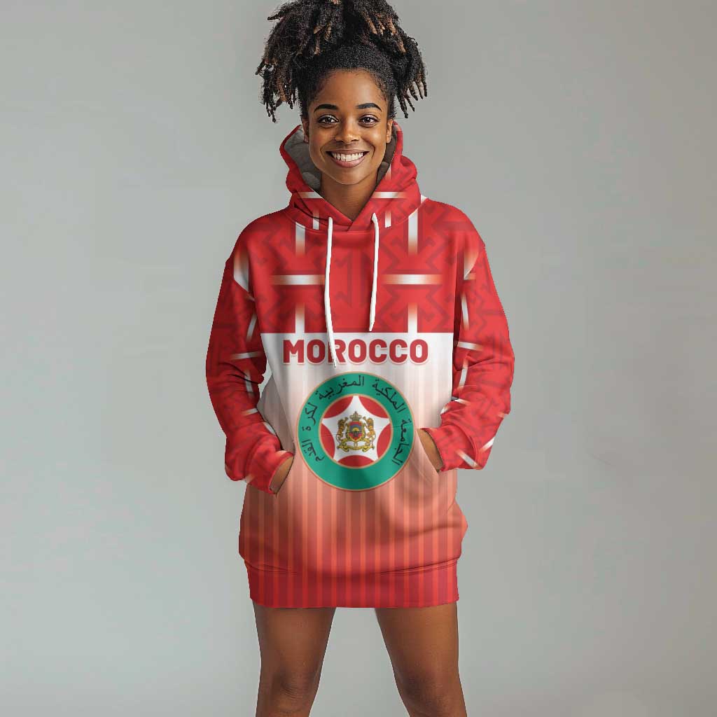 Custom Morocco Football Hoodie Dress 1994 Retro Red Version - Wonder Print Shop