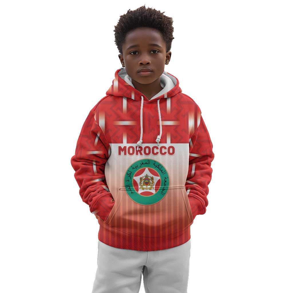Custom Morocco Football Kid Hoodie 1994 Retro Red Version - Wonder Print Shop