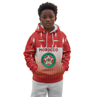 Custom Morocco Football Kid Hoodie 1994 Retro Red Version - Wonder Print Shop