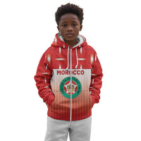 Custom Morocco Football Kid Hoodie 1994 Retro Red Version - Wonder Print Shop