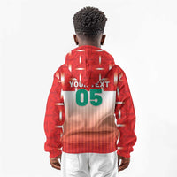 Custom Morocco Football Kid Hoodie 1994 Retro Red Version - Wonder Print Shop