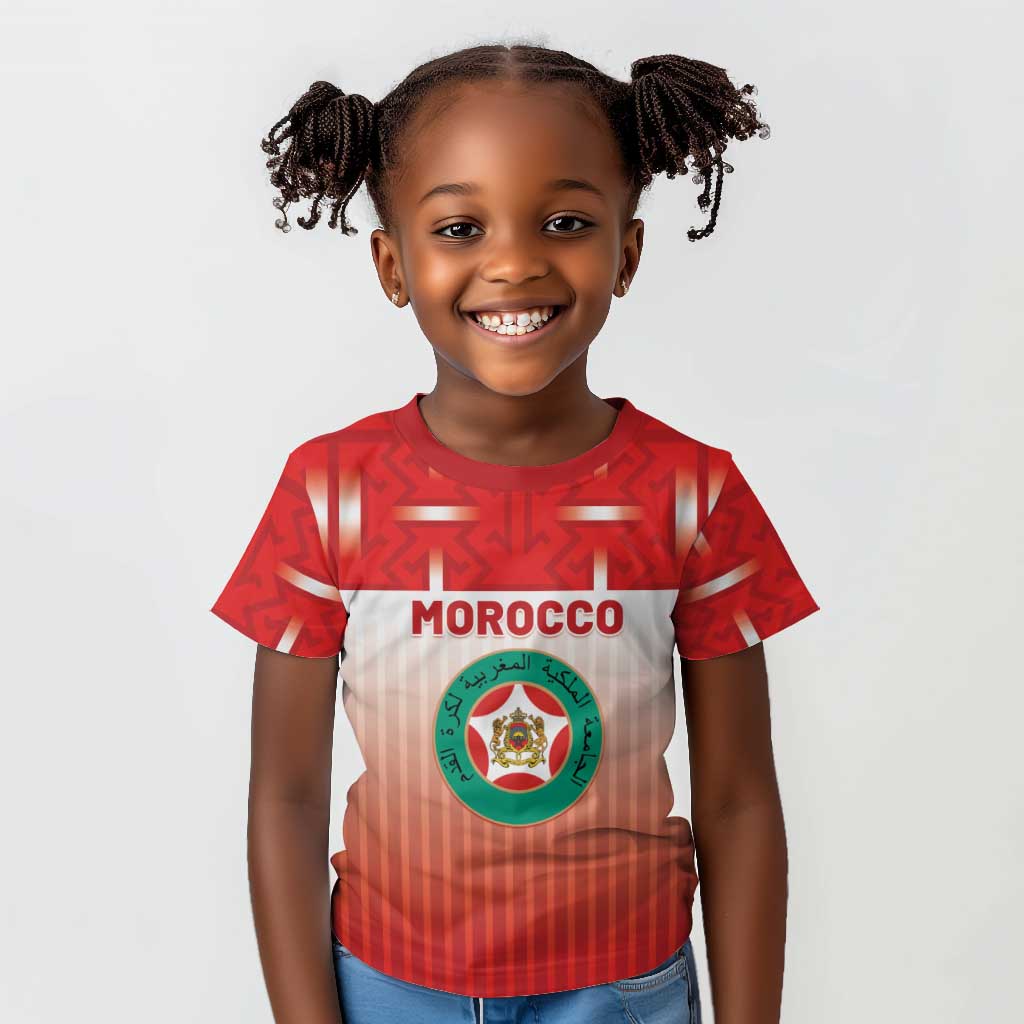 Custom Morocco Football Kid T shirt 1994 Retro Red Version LT05