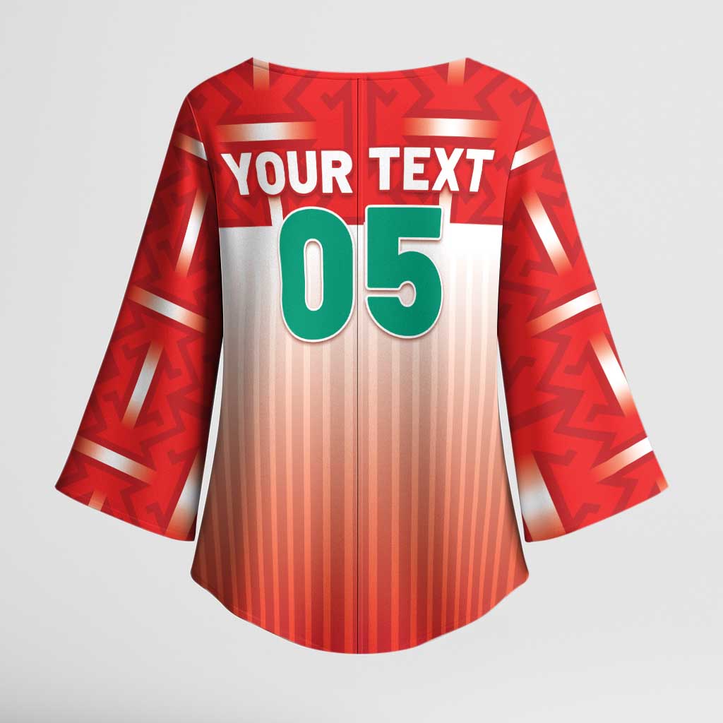 Custom Morocco Football Kimono Sleeve Blouse 1994 Retro Red Version - Wonder Print Shop