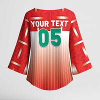 Custom Morocco Football Kimono Sleeve Blouse 1994 Retro Red Version - Wonder Print Shop