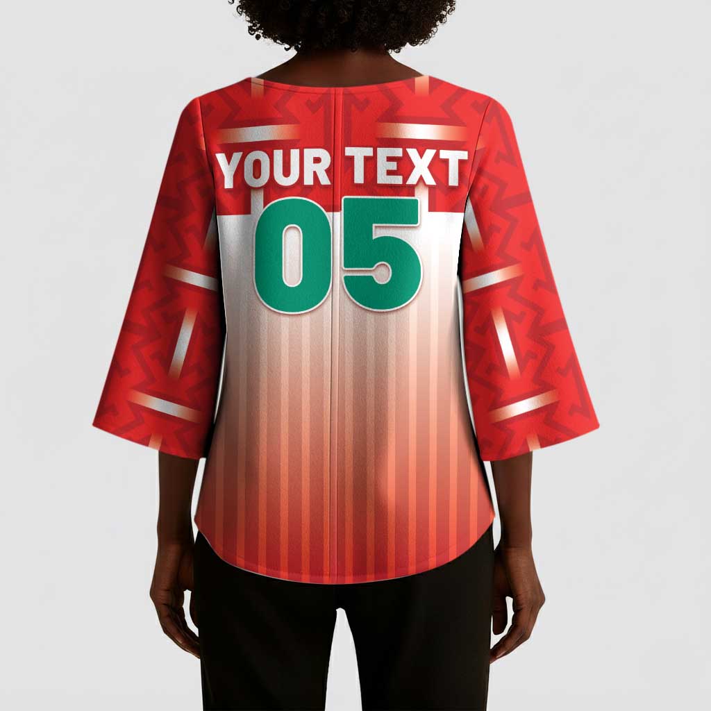 Custom Morocco Football Kimono Sleeve Blouse 1994 Retro Red Version - Wonder Print Shop