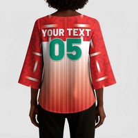 Custom Morocco Football Kimono Sleeve Blouse 1994 Retro Red Version - Wonder Print Shop