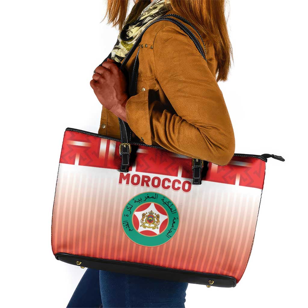 Morocco Football Leather Tote Bag 1994 Retro Red Version - Wonder Print Shop