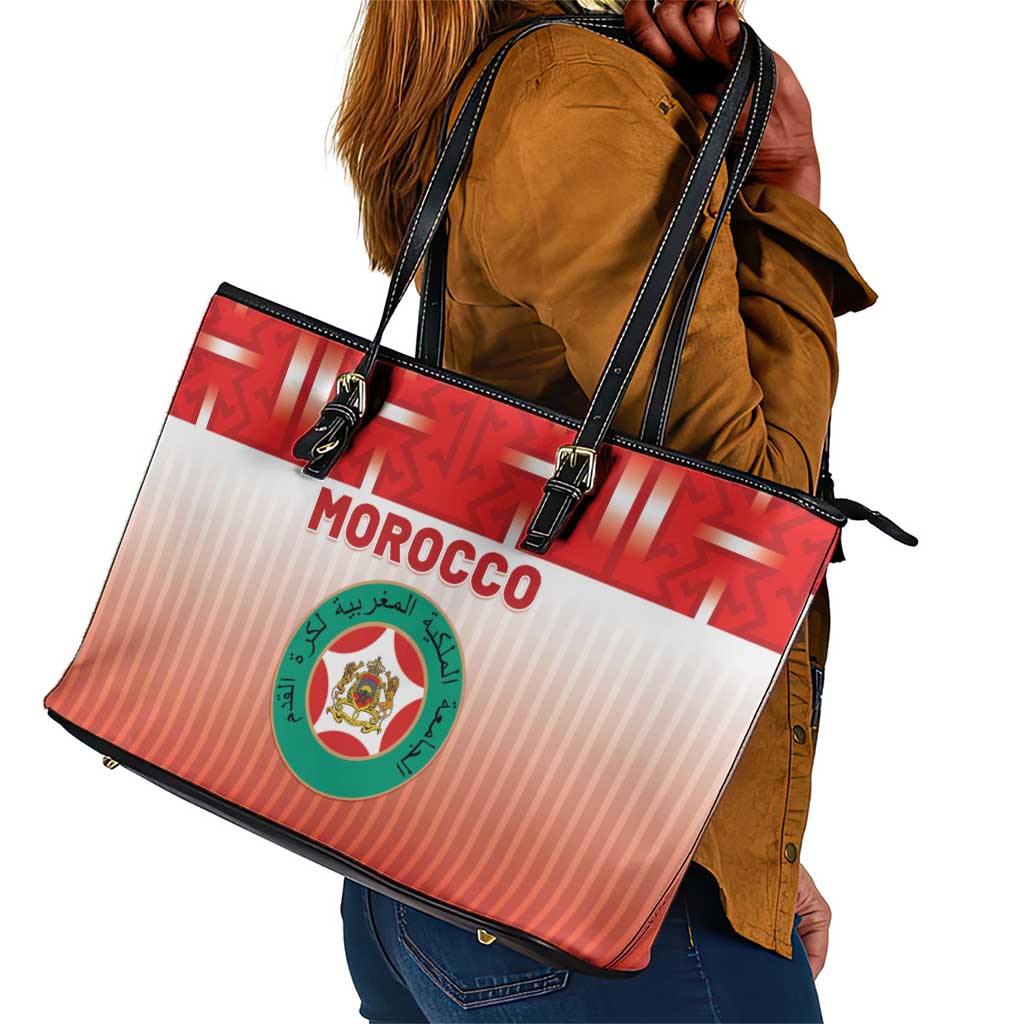 Morocco Football Leather Tote Bag 1994 Retro Red Version - Wonder Print Shop