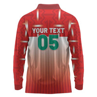 Custom Morocco Football Long Sleeve Polo Shirt 1994 Retro Red Version - Wonder Print Shop