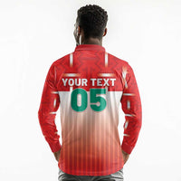 Custom Morocco Football Long Sleeve Polo Shirt 1994 Retro Red Version - Wonder Print Shop
