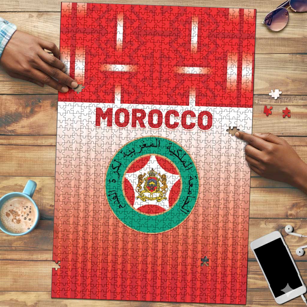 Morocco Football Puzzle 1994 Retro Red Version - Wonder Print Shop