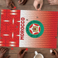 Morocco Football Puzzle 1994 Retro Red Version - Wonder Print Shop
