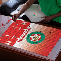 Morocco Football Puzzle 1994 Retro Red Version - Wonder Print Shop