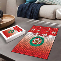 Morocco Football Puzzle 1994 Retro Red Version - Wonder Print Shop