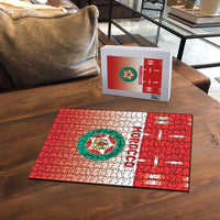 Morocco Football Puzzle 1994 Retro Red Version - Wonder Print Shop