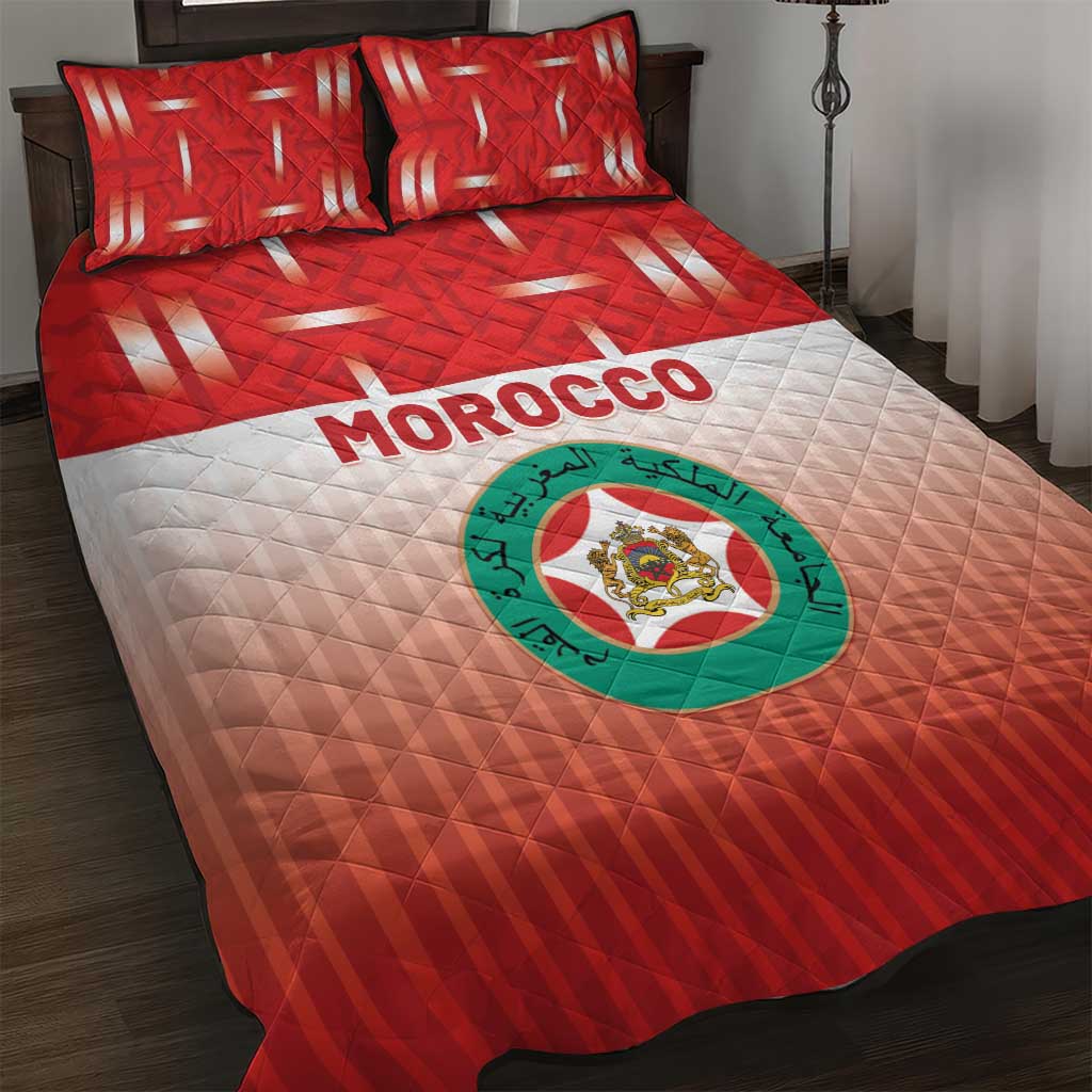 Morocco Football Quilt Bed Set 1994 Retro Red Version - Wonder Print Shop