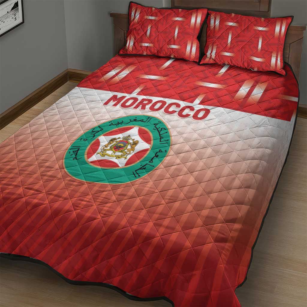 Morocco Football Quilt Bed Set 1994 Retro Red Version - Wonder Print Shop