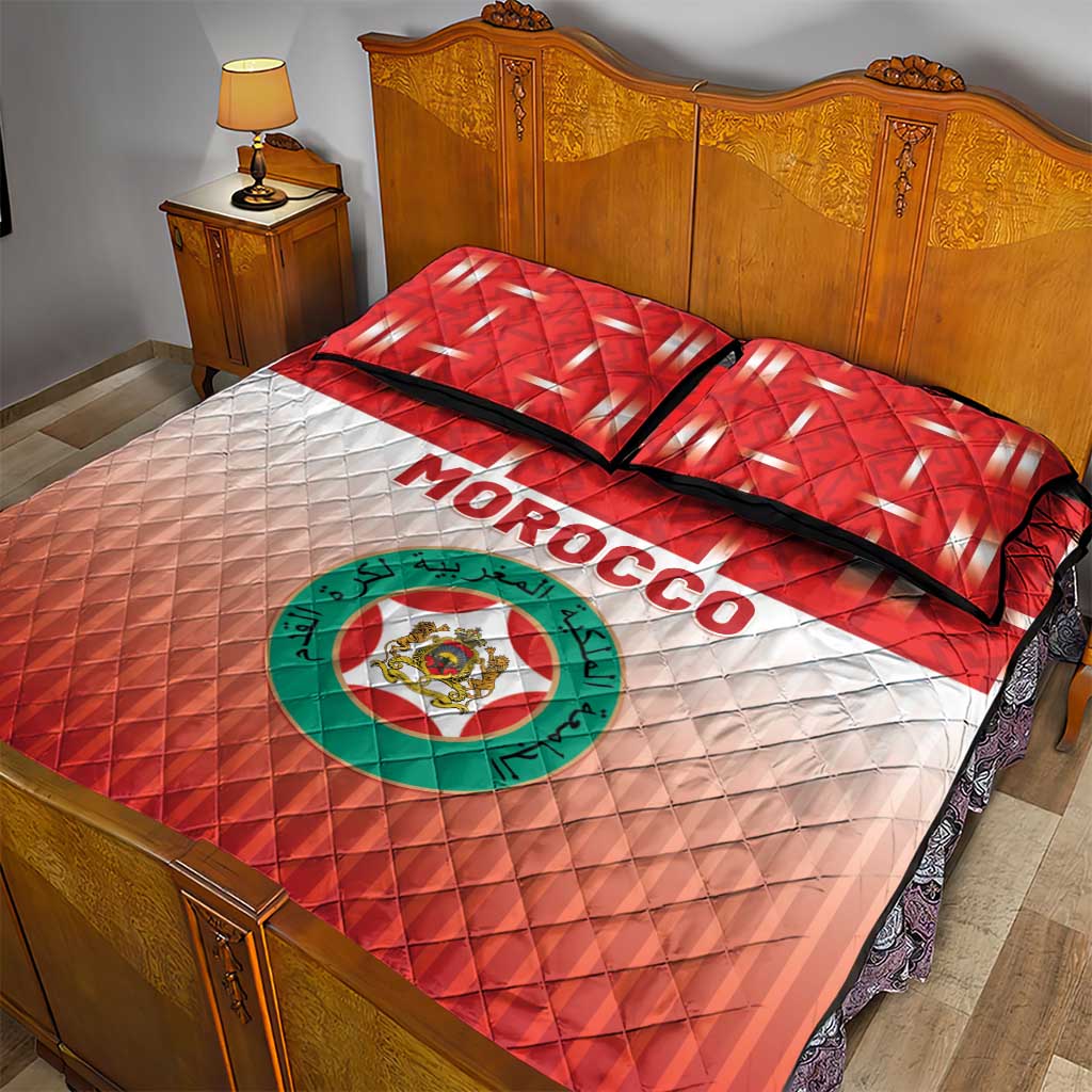 Morocco Football Quilt Bed Set 1994 Retro Red Version - Wonder Print Shop