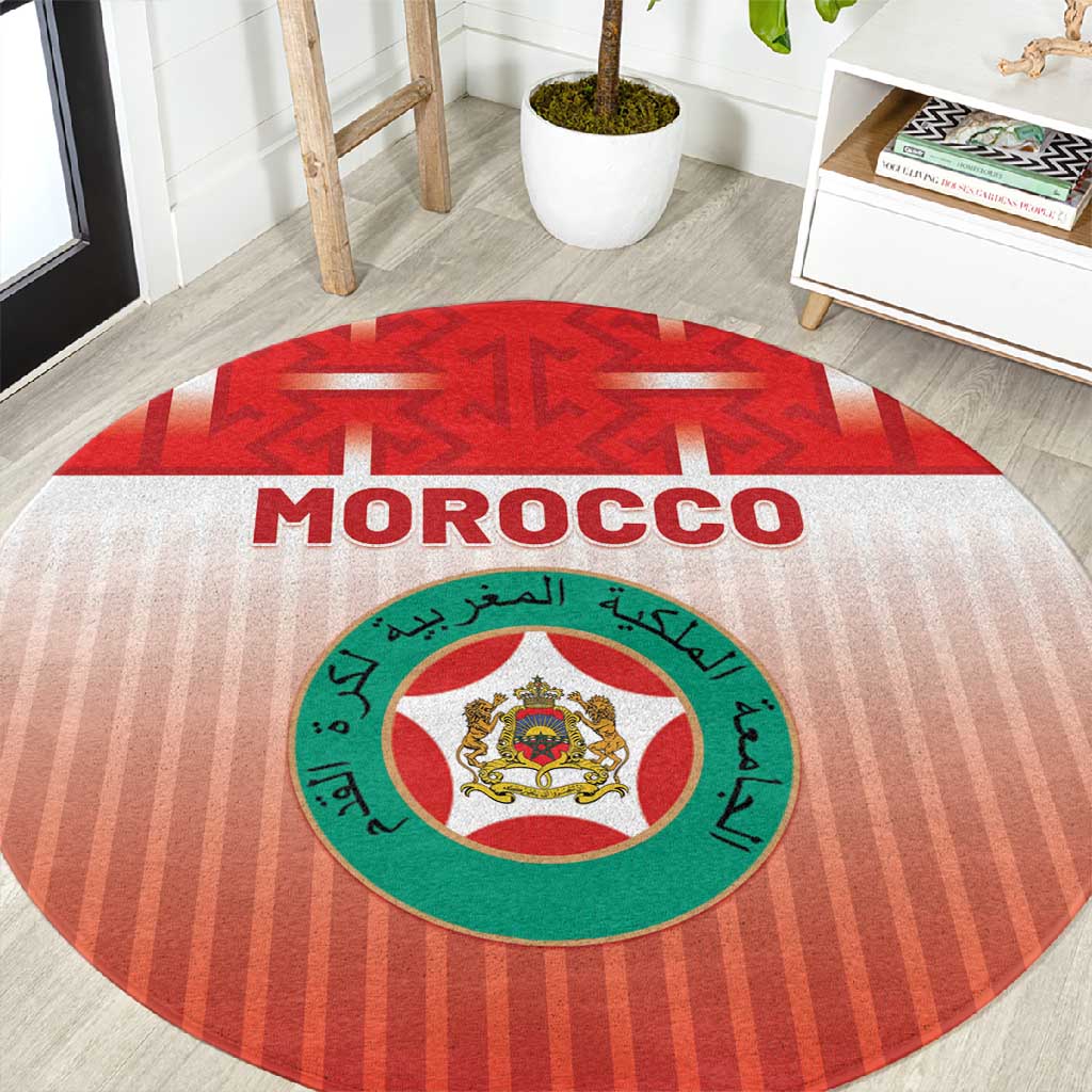 Morocco Football Round Carpet 1994 Retro Red Version - Wonder Print Shop