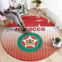 Morocco Football Round Carpet 1994 Retro Red Version - Wonder Print Shop