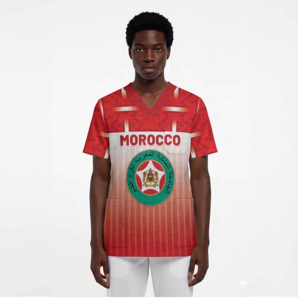 Custom Morocco Football Scrub Top 1994 Retro Red Version - Wonder Print Shop