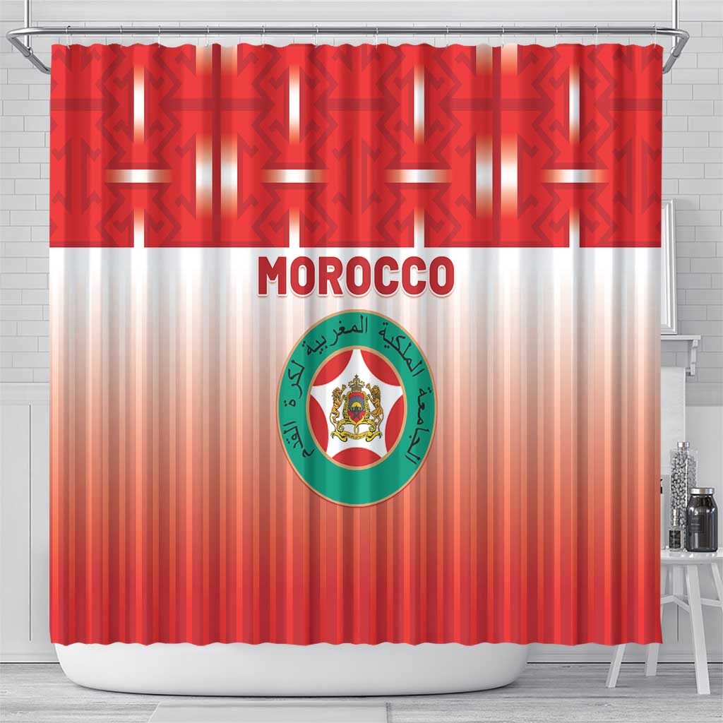 Morocco Football Shower Curtain 1994 Retro Red Version - Wonder Print Shop