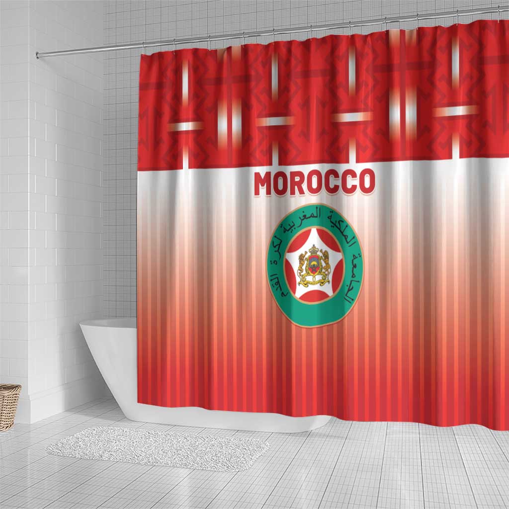 Morocco Football Shower Curtain 1994 Retro Red Version - Wonder Print Shop