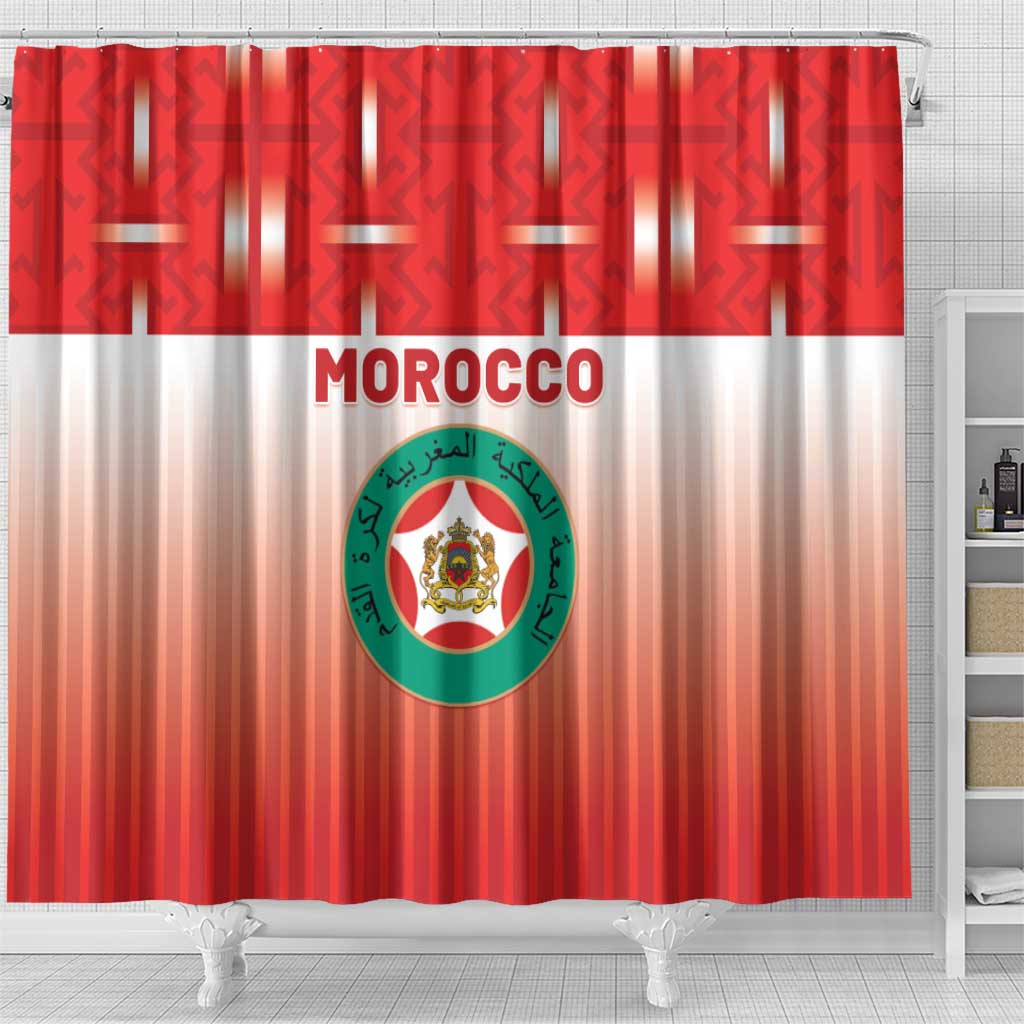 Morocco Football Shower Curtain 1994 Retro Red Version - Wonder Print Shop