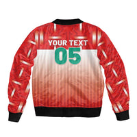 Custom Morocco Football Sleeve Zip Bomber Jacket 1994 Retro Red Version - Wonder Print Shop