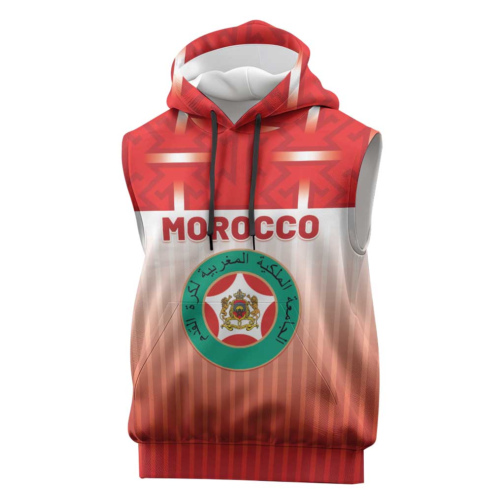 Custom Morocco Football Sleeveless Hoodie 1994 Retro Red Version - Wonder Print Shop