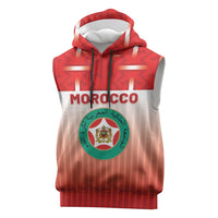 Custom Morocco Football Sleeveless Hoodie 1994 Retro Red Version - Wonder Print Shop