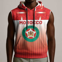 Custom Morocco Football Sleeveless Hoodie 1994 Retro Red Version - Wonder Print Shop