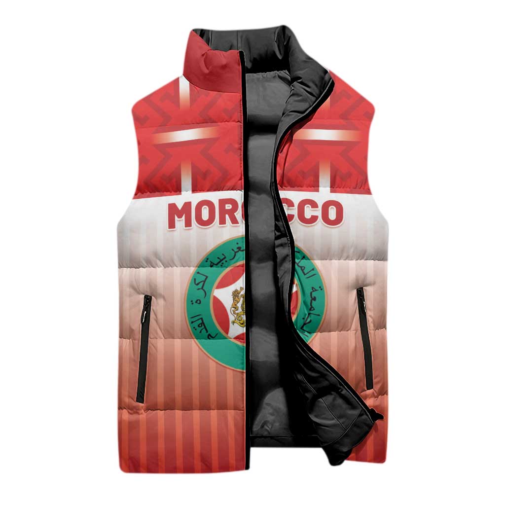 Custom Morocco Football Sleeveless Puffer Jacket 1994 Retro Red Version - Wonder Print Shop
