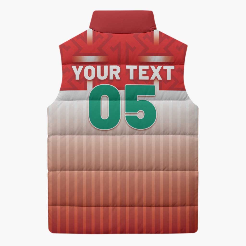 Custom Morocco Football Sleeveless Puffer Jacket 1994 Retro Red Version - Wonder Print Shop